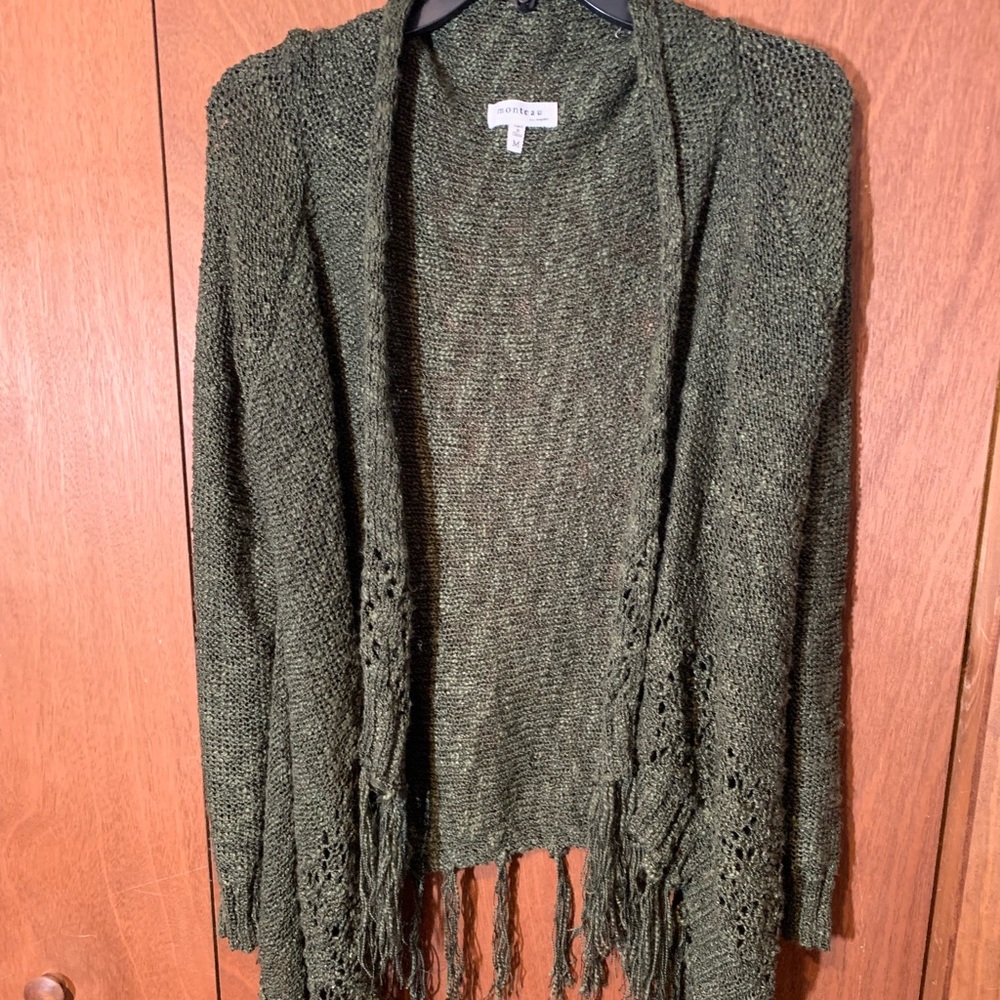 Olive green cardigan